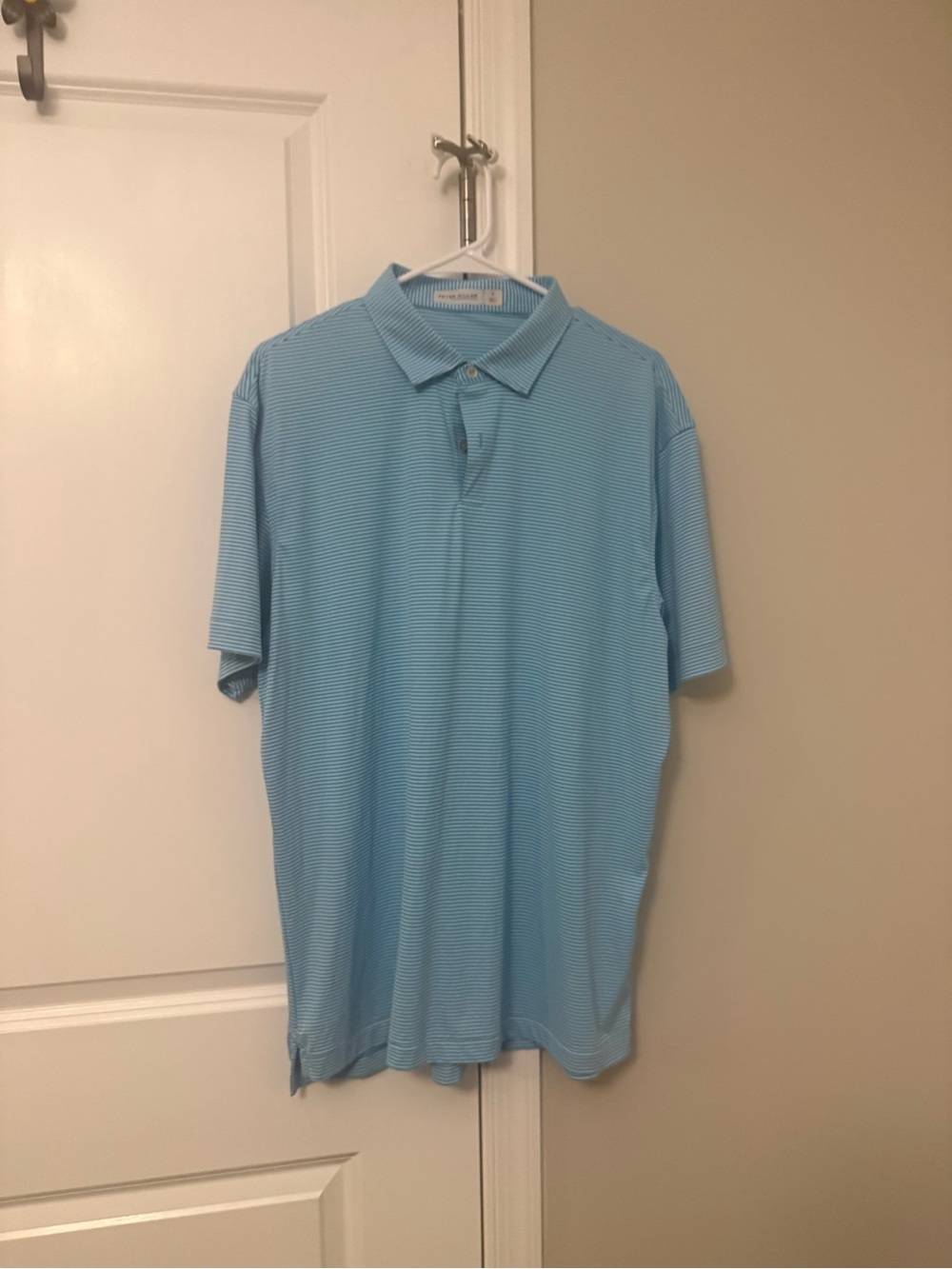 Peter Millar Light Blue Striped Polo